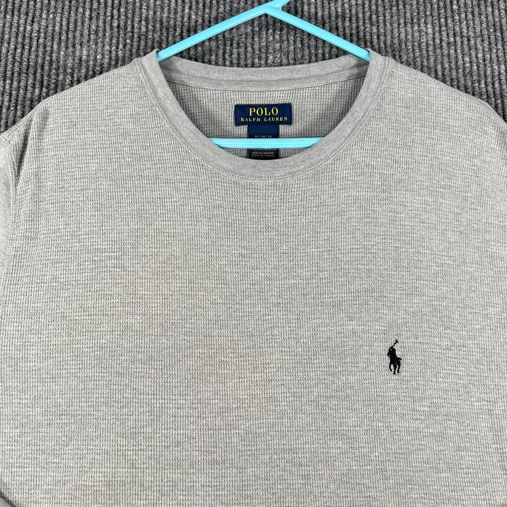 Polo Ralph Lauren Sweater Shirt Mens XL Extra Large Gray Long Sleeve Casual